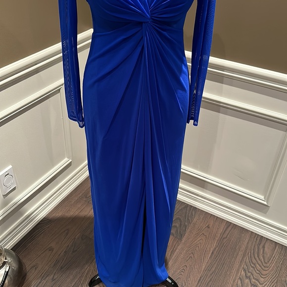 Stunning Long Illusion Mesh Inset Gown Dress - Picture 17 of 17